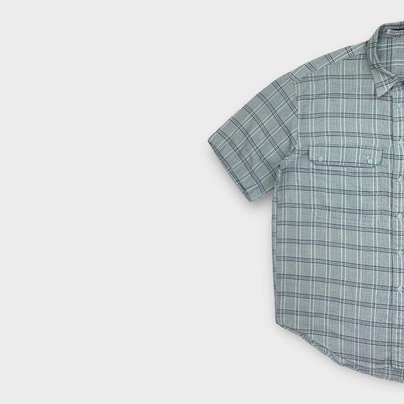 VINTAGE 70s Levis Shirt Mens Medium Mint Green Check Silver Label Button Up BigE - Picture 3 of 13